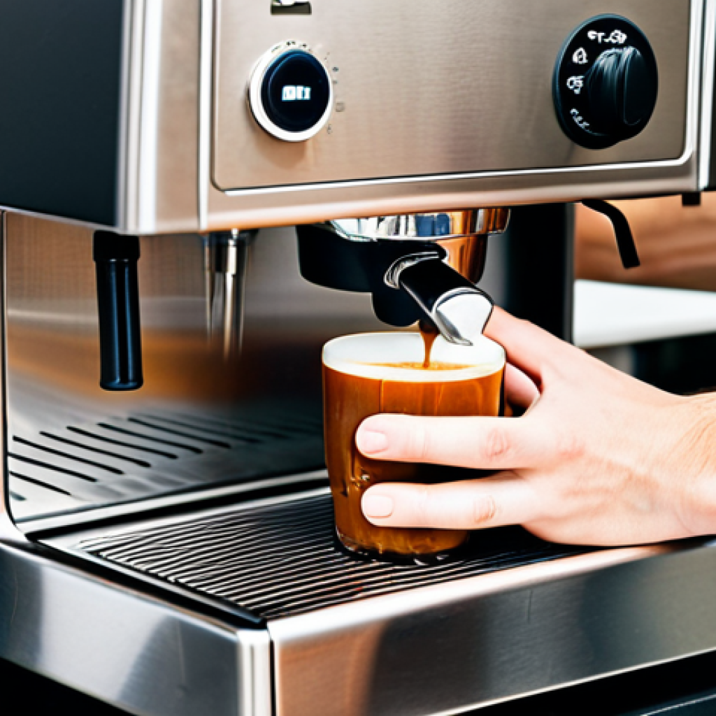 Focused Barista Practice**

"A young adult, fully clothed in appropriate barista attire, practicing espresso extraction at a clean, professional-grade espresso machine. The setting is a bright, modern kitchen with stainless steel appliances. They are meticulously tamping coffee grounds.  Perfect anatomy, correct proportions, natural pose, well-formed hands, proper finger count. Focus on cleanliness and precise technique. Safe for work, appropriate content, professional, family-friendly. High quality, professional photography."

**