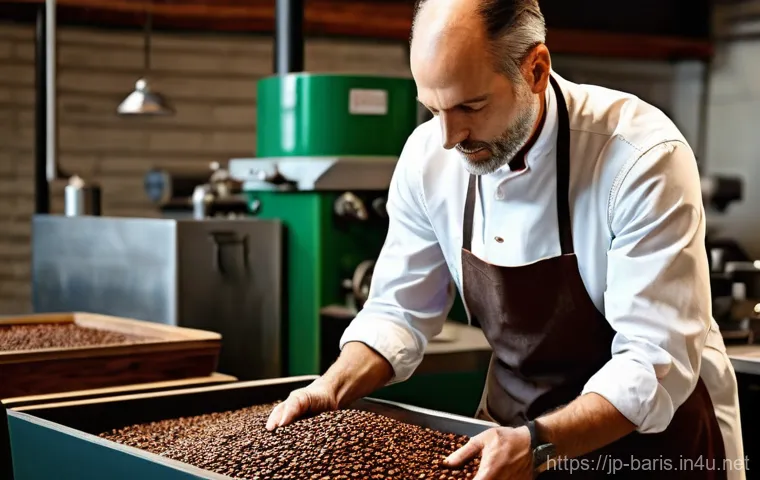 바리스타와 로스터의 차이 - **Prompt: "A close-up, cinematic shot of a skilled female barista, mid-20s, with a warm, welcoming s...